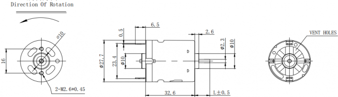 RS360SM  DC Electric Motors Dimension