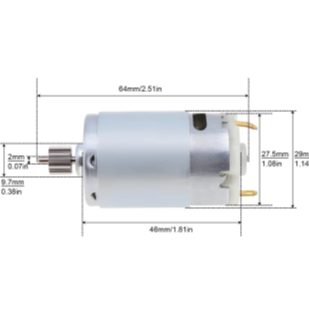 390 DC Motors with Preinstalled Gear