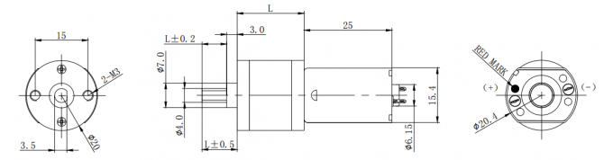 20mm 130 Size Low Speed High Torque Gearbox  Motor DC Dimension