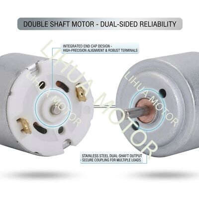 Double Shaft DC Motor RS-775 42mm High Torque 250mNm Free Customization Shaft Length 12V-24V for Industrial Tools