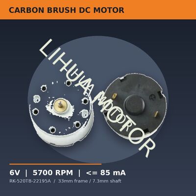 RK-520TB-22195A 6V 5700RPM Low Current Carbon Brush DC Motor 33mm for Mini Air Pump