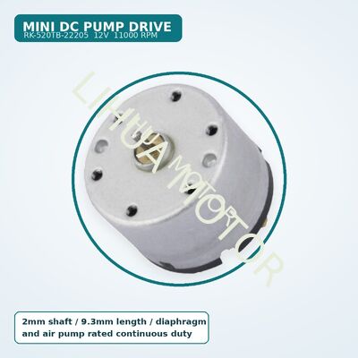 RK-520TB-22205 12V 11000RPM Mini DC Pump Motor Carbon Brush 2mm Shaft for Diaphragm Pump