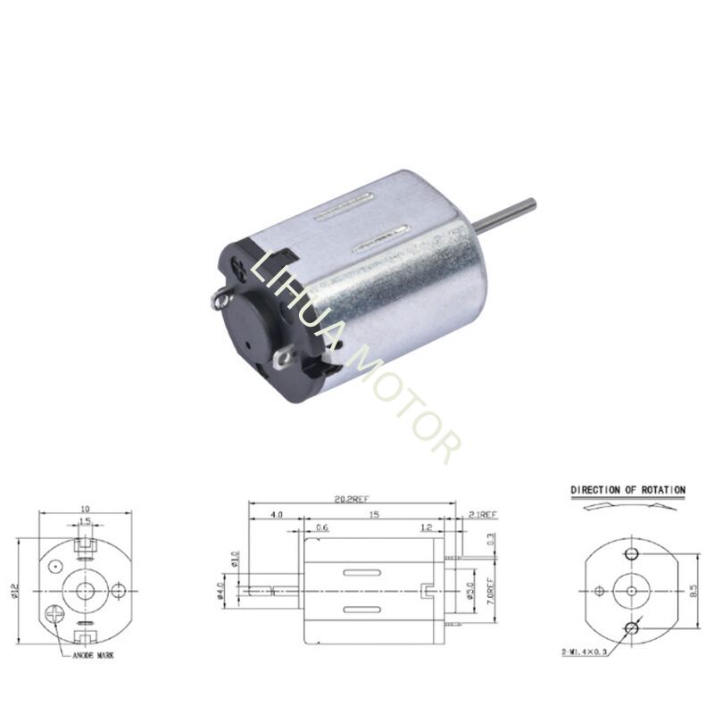Precision N20 Micro DC Motor with 1mm Shaft Diameter, Ultra-Compact 10mm*12mm*15mm Frame, and Precious Metal Brush Design for Robotics DIY