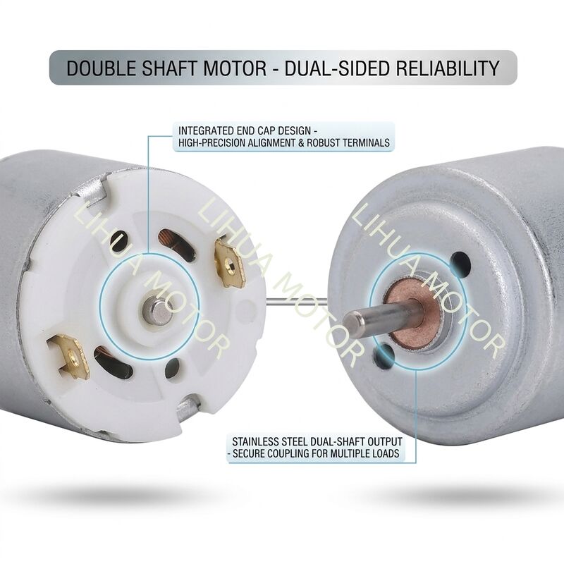 Double Shaft DC Motor RS-775 42mm High Torque 250mNm Free Customization Shaft Length 12V-24V for Industrial Tools
