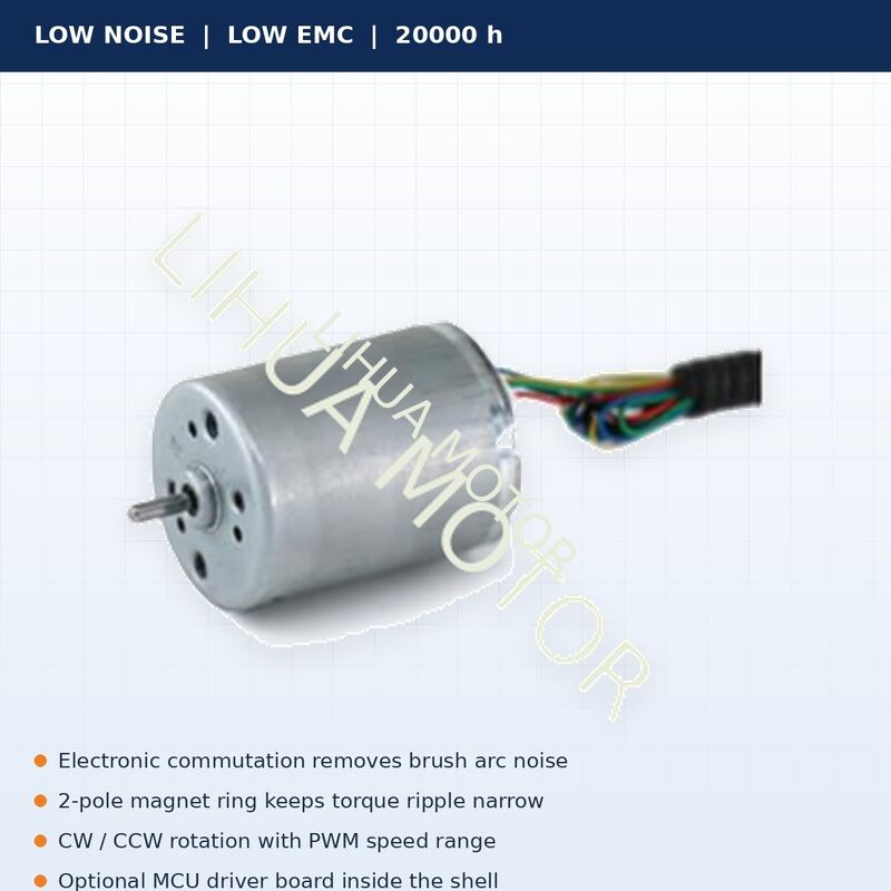 BLDC370 BLDC2430 6V 24V Brushless DC Motor 24.4mm 2 Pole Low Cogging 75 gf.cm with Built-In Driver