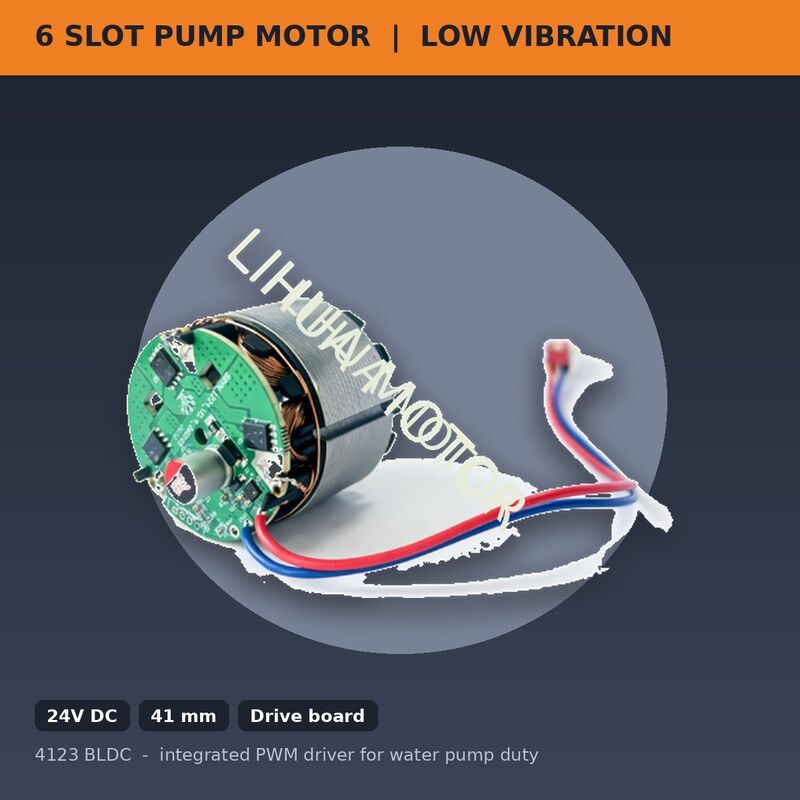 4123 BLDC 41mm 24V Water Pump Brushless DC Motor 6 Slot Low Vibration with Drive Board